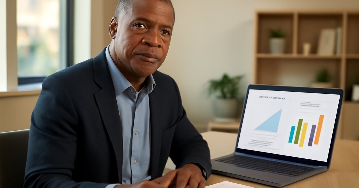 American professional reviewing Roth IRA conversion strategy on laptop with retirement charts